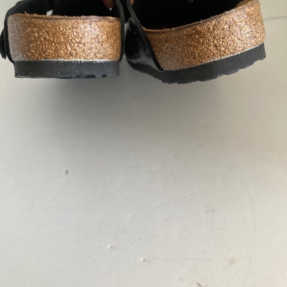 Birkenstock Boston Clogs EU41 Gray Patent Leather Cork Footbed Slip-On Germany - Picture 10 of 16